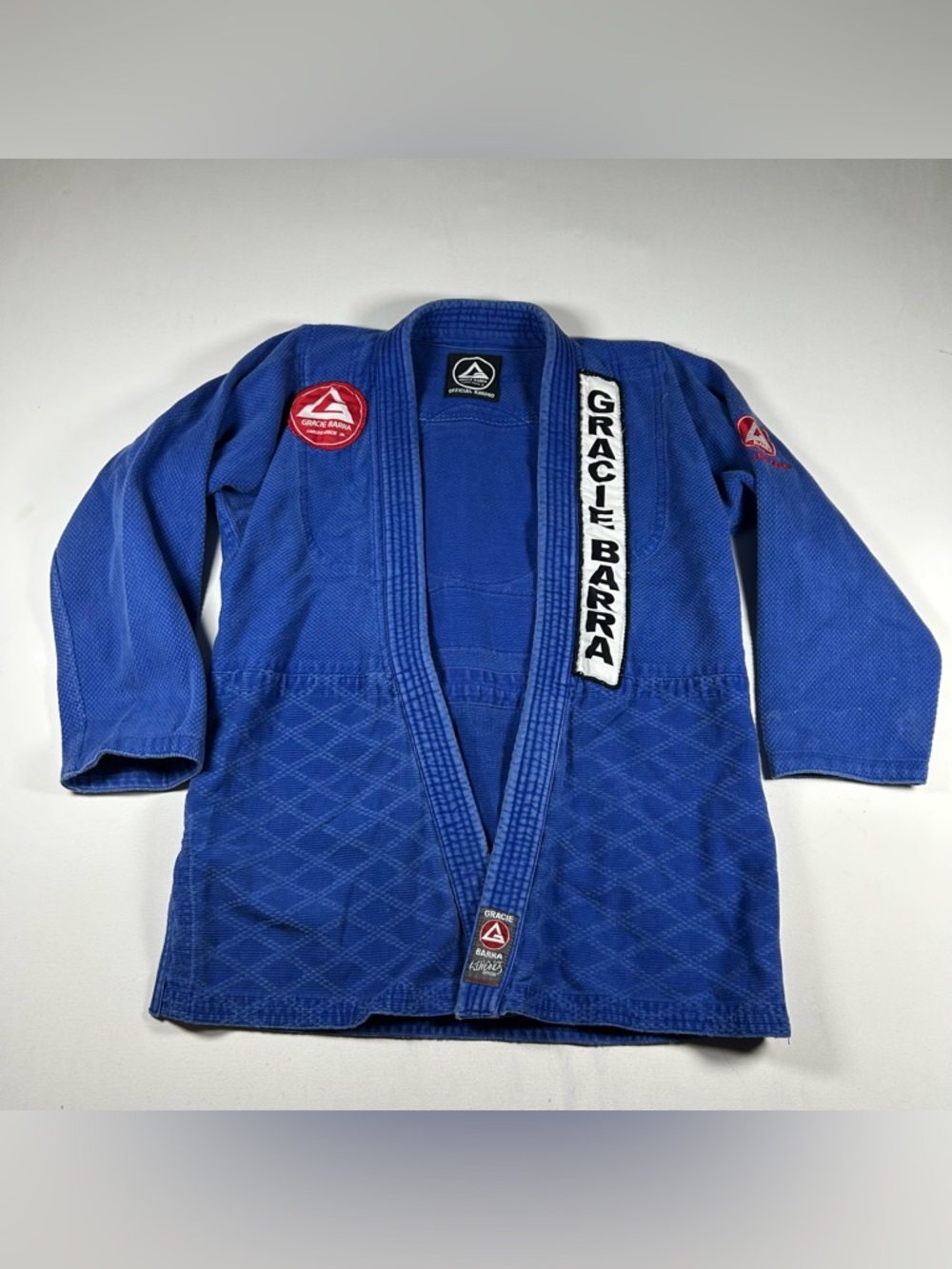 Vintage Gracie Barra Kimono Gi Jacket Youth Y6/Y7 Blue MMA Jiu Jitsu Uniform